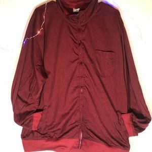 Haband Shirt Jacket. Red w/Black stripes. Left front pocket . XL